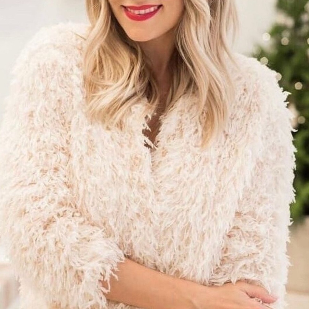 LC Lauren Conrad Cream Knit Sweater